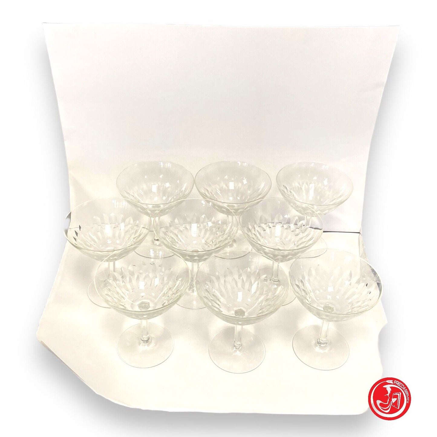 9 coppe in cristallo per martini