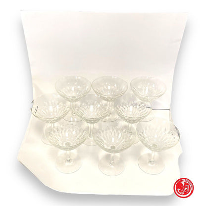 9 coppe in cristallo per martini