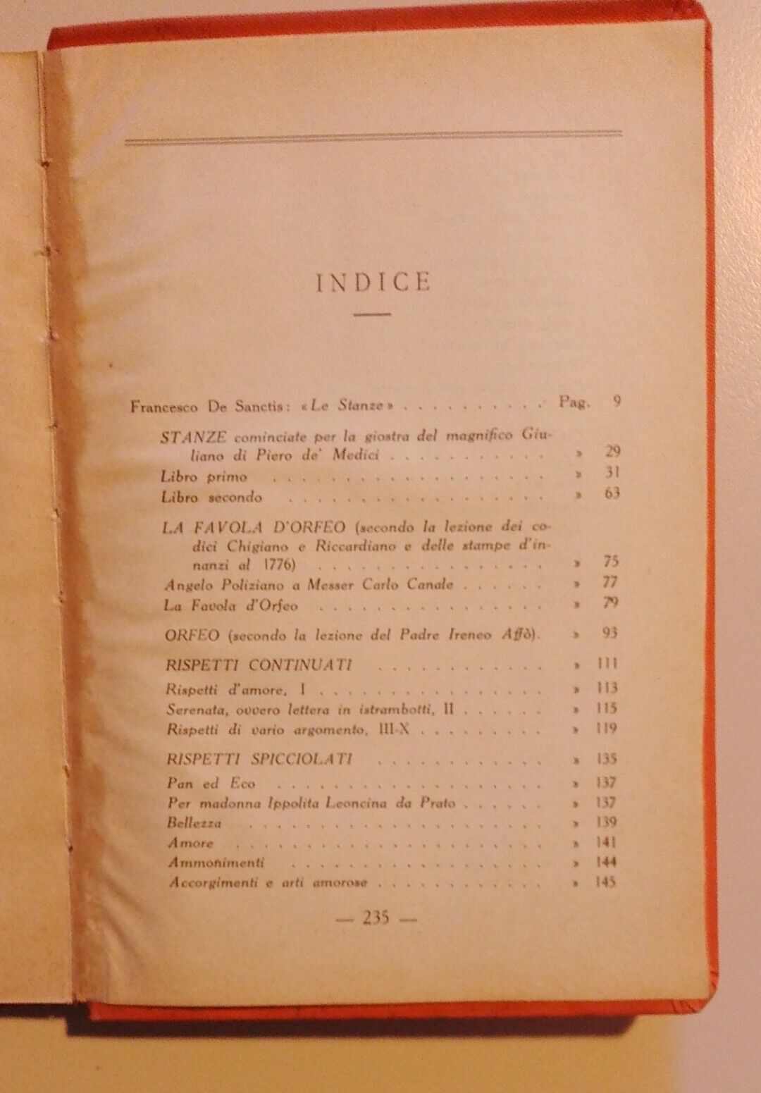Les Stanze, Orphée et les comptines, Angelo Poliziano, Institut éditorial italien