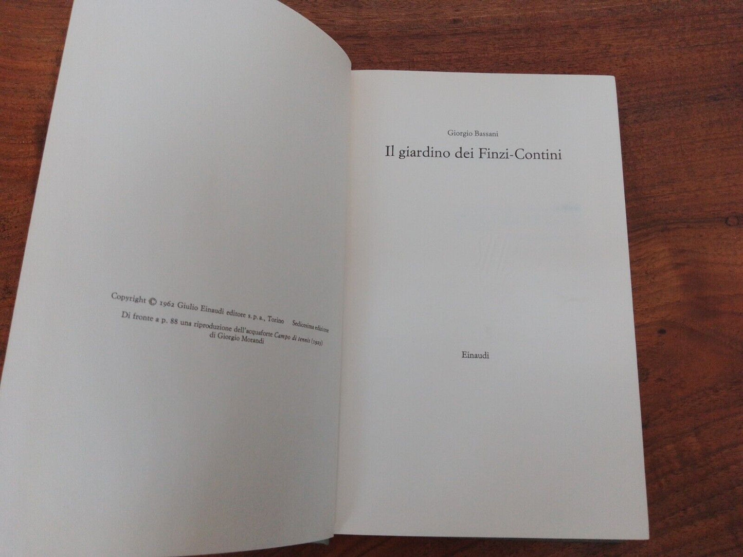 Il giardino dei Finzi-Contini, G. Bassani, Einaudi 1962