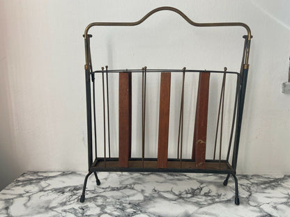 Wood and iron magazine rack