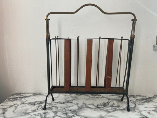 Wood and iron magazine rack