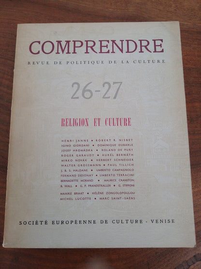 COMPRENDRE, Revue de politique de la culture, n. 26-27 : religion et culture