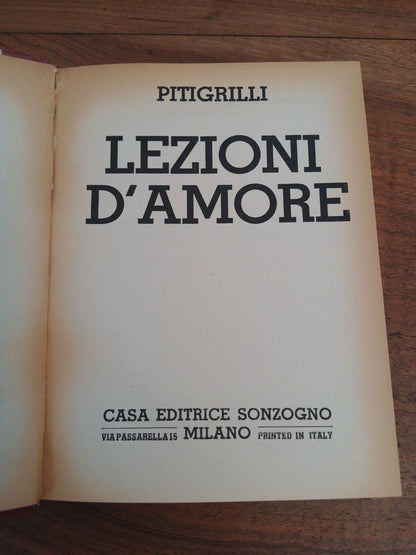 Lezioni d'amore, Pitigrilli, Sonzogno, 1948