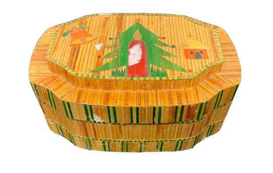 Christmas decorated wooden box