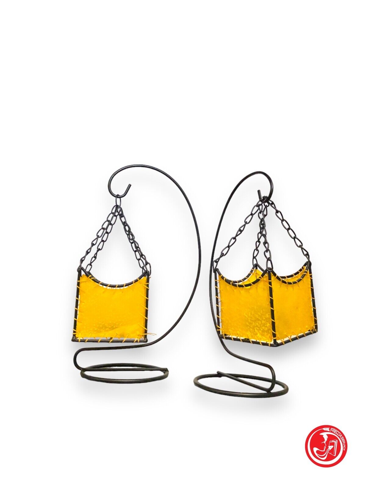 Pair of hanging candle holders