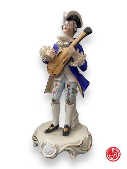 Coppia di musicisti in ceramica Capodimonte