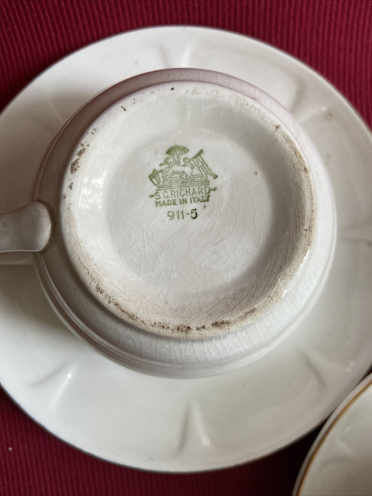 2 Tasses Richard Ginori Avec Assiette - Porcelaine Numérotée