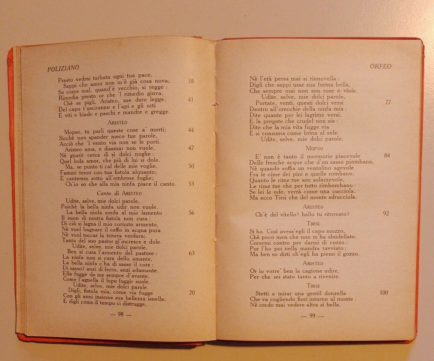 Les Stanze, Orphée et les comptines, Angelo Poliziano, Institut éditorial italien