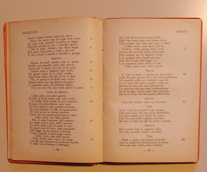 Les Stanze, Orphée et les comptines, Angelo Poliziano, Institut éditorial italien