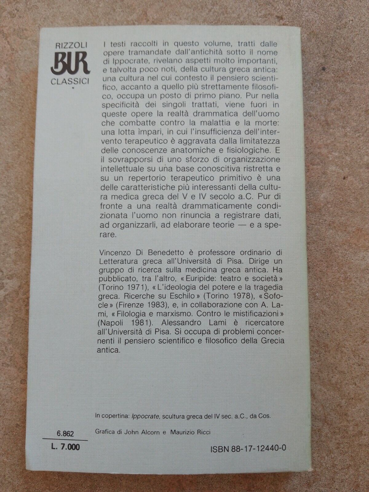 Testi di Medicina greca, Ippocrate, BUR, 1983