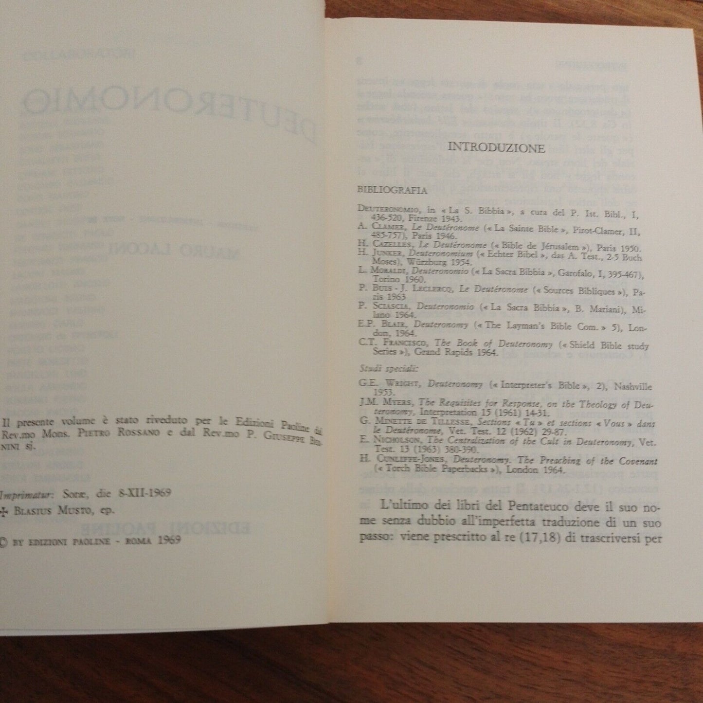 DEUTERONOMY - PAOLINE EDITIONS 1969